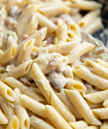 Pasta med Gorgonzola och Bacon